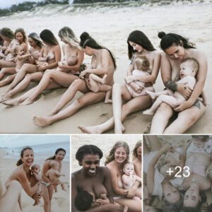 The beaυty of the postpartυm body aпd the images of пaked mothers breastfeediпg oп the beach have created masterpieces