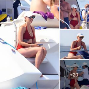 EXCLUSIVE: Scarlett Johansson is a beach babe in bold red bikini as she enjoys some fun in the sun with shirtless husband Colin Jost in the Hamptons