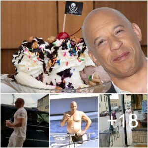 Actor Vin Diesel visited an ice cream shop in Wisconsin and walked away with the glass sundae dish