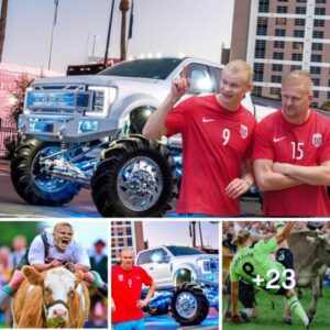 The Camera Suddenly Captured The Moment Erling Haaland And His Father Drove A Limited F450 Super Truck To The Bull Racing Final In The Peaceful Countryside Of Flo, Norway.