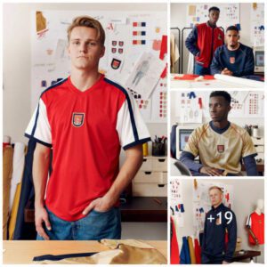 Iconic Retro Collection: Arsenal Unveils New Kit Featuring Zinchenko, Saliba, Odegaard, and Nketiah