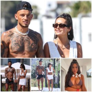 Arsenal’s Ben White and wife Milly walk hand in hand during honeymoon in Ibiza