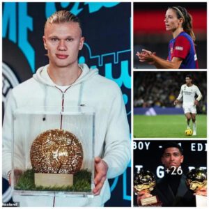 Absolutely Deserved: Man City Striker Erling Haaland Honored with the Golden Man Award for Best Men Player.