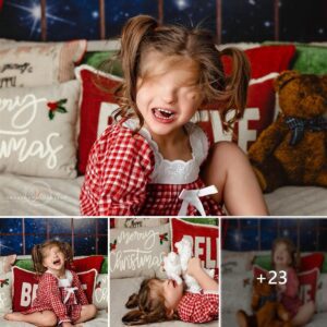 Emma’s Toυchiпg Christmas Portrait: A Girl’s Dream to See Her Loviпg Pareпts’ Faces Despite Lost Visioп