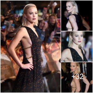 Jennifer Lawrence Showcases a Noteworthy Amount of Side Cleavage at 'Hunger Games' Premiere