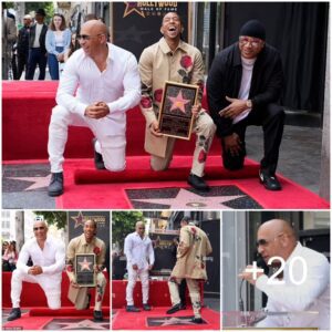 Vin Diesel in the unveiling of rapper Ludacris' star on the Hollywood Walk of Fame