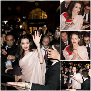 Angelina Jolie is shining among Fans crow: A Radiant Encounter at Guerlain on Champs-Élysées