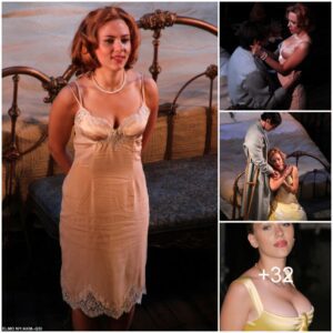 Scarlett Johansson slips into Elizabeth Taylor's negligee as she makes her debut in Cat on a Hot Tin Roof