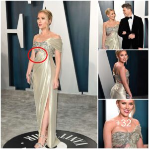 Scarlett Johansson Flaunted Her Tattoo On Her Ribcage Donning An Off-Shoulder Studded Top With Body-Hugging Gown