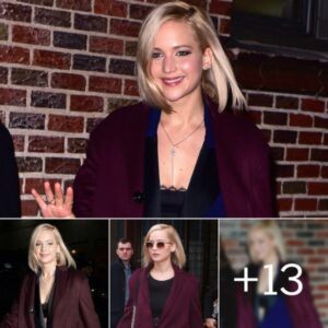 Jennifer Lawrence Radiates in Electric Blue Tuxedo Coat, Reveals Black Lace Bra While Promoting 'Joy'!