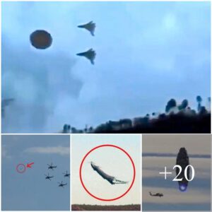 Unprecedented aerial confrontation: Military fighter jet encounters UFO in dramatic sky, revealing tensions in the universe