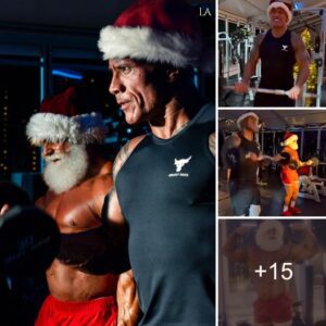 Dwayne Johnson is in the gym working on his physique with ‘Santa Claus,’ and I don’t think those muscles would fit down the chimney