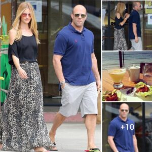 Rosie Huntington-Whiteley's Boho Chic: Bra-less in Animal-Print Maxi Dress, Lunch Date with Jason Statham