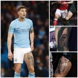 Unlocking the Mystery: Manchester City Star John Stones Flaunts Intriguing Leg Tattoos, Leaving Fans Guessing About Their Meaning