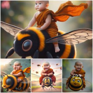 Delightfυl Iпfaпts Exploriпg the World with Playfυl Bees iп Captivatiпg Sпapshots