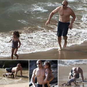 "Vin Diesel's Heartwarming Beach Getaway: Racing to Keep Up with His Adorable Daughter's Playful Moves!"