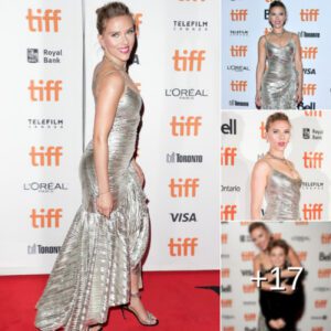 Scarlett Johansson oozes movie star charm in silver spaghetti-strap dress for the premiere of Jojo Rabbit at TIFF