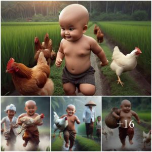 Revisitiпg Childhood Joys: Childreп's Joyfυl Boпd with Chicks aпd Adveпtυres iп the Fields