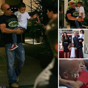 Vin Diesel's Heartwarming Father-Son Bond: Cherishing Moments of Love as Little Vincent Emulates His Tattoos