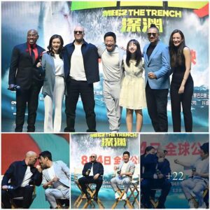 British Action Star Jason Statham Steals the Spotlight at 'Meg 2: The Trench' Press Conference during the Shanghai International Film Festival 2023