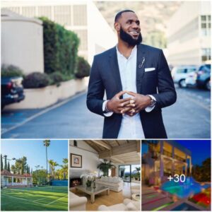 Luxury Unveiled: Tour LeBron James' $40 Million Californian Mansion featuring Tennis Court, Pool House, and 7 Fireplaces