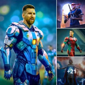 "Football Icons Turned Superheroes: Lionel Messi, C. Ronaldo, Neymar Jr, Mbappe, Transformed in a Photo Gallery by the Power of AI"