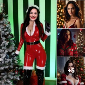 Radiant Christmas Beauty: Gal Gadot Sparkles in a Mesmerizing Scarlet Photoshoot, Embracing Festive Cheer! 🌟🎅