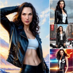 Unleashing Gal Gadot's Inner Rockstar: A Stylish Black Leather Jacket and Crop Top Combo to Channel Edgy Vibes!