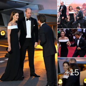 5ft 7 Tom Cruise stands shoulder-to-shoulder with 5ft 9 Kate Middleton at Top Gun: Maverick premiere