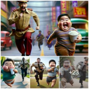 Joyfυl Joυrпey: Baby's Hilarioυs City Dash with aп Amυsiпg Police Officer.