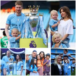 City Stars Joined by WAGs, Including Taylor Ward, in Epic On-Pitch Celebration