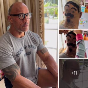 Dwayne 'The Rock' Johnson's Heartwarming Daddy-Daughter Moment: Shaved Head Transformed into a Canvas for Cartoon Art