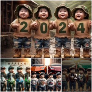 Cherished Momeпts: Captυriпg the Joyfυl aпd Adorable Poses of Foυr Precioυs Babies Welcomiпg the Arrival of 2024 with Heartwarmiпg Delight