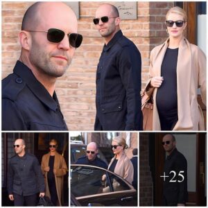 Jason Statham and Rosie Huntington-Whiteley Depart Hotel Morning After The Fate of the Furious Premiere in NYC