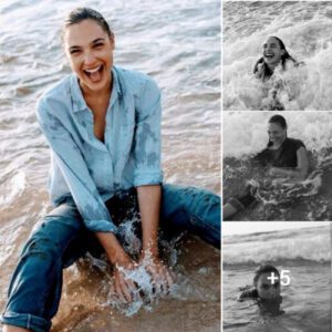 Seaside Serenity: Capturing Gal Gadot’s Joyful Playfulness by the Beach