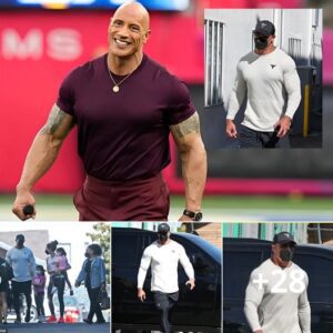 Dwayne 'The Rock' Johnson's Athletic Arrival at a Los Angeles Dance Studio Ahead of Super Bowl LVI Appearance