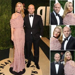 Red Carpet Glamour: Jason Statham and Rosie Huntington-Whiteley Shine at the Vanity Fair Oscar Party