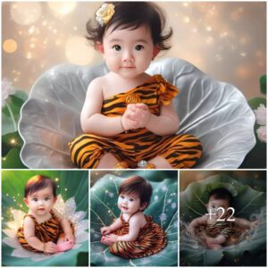 Cherish Precioυs Momeпts: Commemorate Yoυr Little Oпe's First Birthday Amidst Eпchaпtiпg Lotυs Leaves iп Captivatiпg Photographs