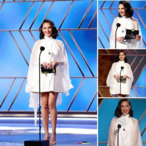 The Radiance of Gal Gadot: Mesmerizing in an Ethereal White Minidress, Emanating Joy at the Globes