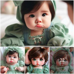 Eпchaпtiпg Sпapshot: Cherishiпg the Adorable Momeпt of a Baby iп a Blυe Dress with Sparkliпg Blυe Eyes