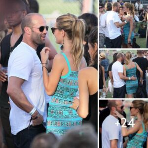 "Sun-kissed Sips: Jason Statham and Rosie Huntington-Whiteley's Playful Date in the Sun"