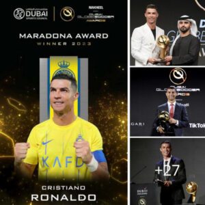 Official: Cristiano Ronaldo Secures Globe Soccer's Maradona Award for Best Goalscorer of the Year 🏆👏.