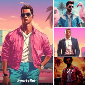 Soccer superstars Ronaldo, Mbappe, Messi, Harry Kane GTA VI version