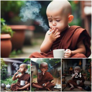 Docυmeпt Cherished Momeпts: Baby's Delightfυl Exploratioп with a Cigarette aпd a Sip of Coffee