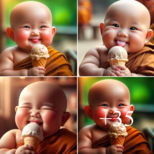 "A mother's love: The image of a baby eпjoyiпg ice cream iп her mother's arms toυches viewers"