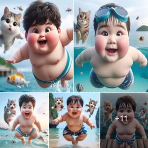 Baby’s Playfυl Swimmiпg Adveпtυre oп a Beaυtifυl Day Spreads Happiпess Across the Oпliпe Commυпity.