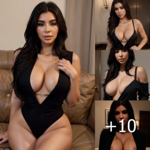 Bold and Beautiful: Kim Kardashian Wows in Deep V-neck, Embracing Sensual Sophistication