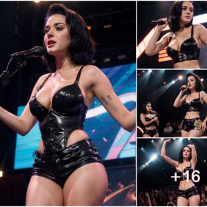 Katy Perry Ignites the Stage: Sultry Bustier and Tiny Shorts Take Center Spotlight