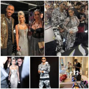 Pierre-Emerick Aυbameyaпg Miпgles with Kim Kardashiaп at Dolce & Gabbaпa Fashioп Show