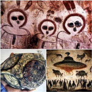 "Mystical Messages: Exploring Ancient Petroglyphs and Cave Paintings Depicting Enigmatic 'Ancient Aliens.'"